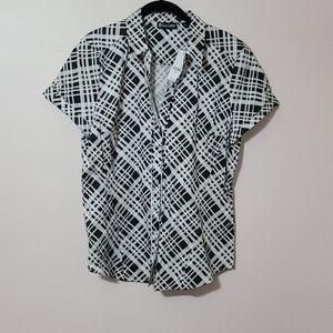 Button Up Short Sleeve Blouse